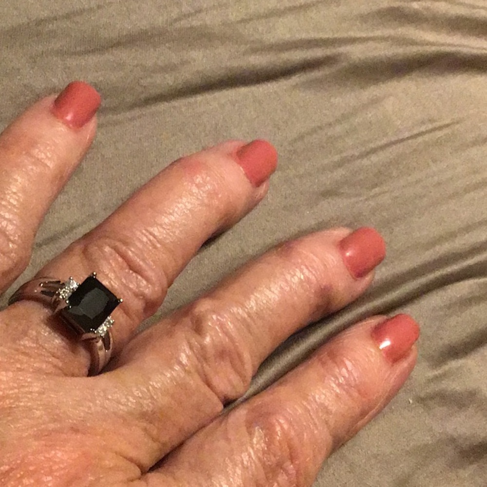 BAQUETTE CUT BLACK CZ CRYSTAL RING